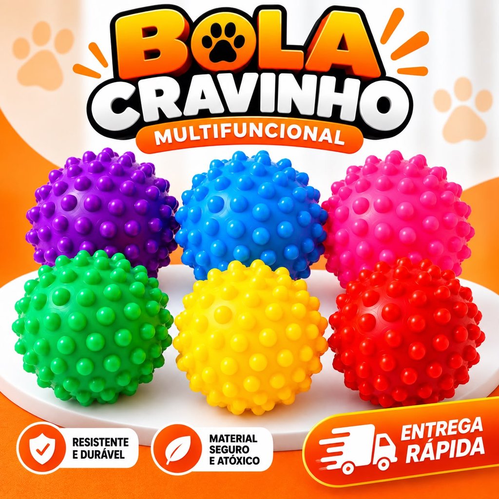 Bolinhas Com Cravos Para Cachorro Pet Fisioterapia Massagem Sensorial Exercícios Terapêuticos e Estimulação
