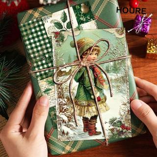 Hora 30 Pcs Cartões Postais Verdes De Natal , Cartão Vintage Com Design De Paisagem De Neve , Adesivo