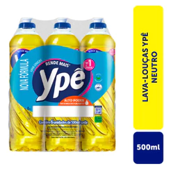 Pack Lava-Louças Líquido Neutro Ypê Squeeze 6 Unidades 500ml Cada