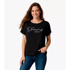 Blusa Feminina Manga Curta Infinita Cor Preto