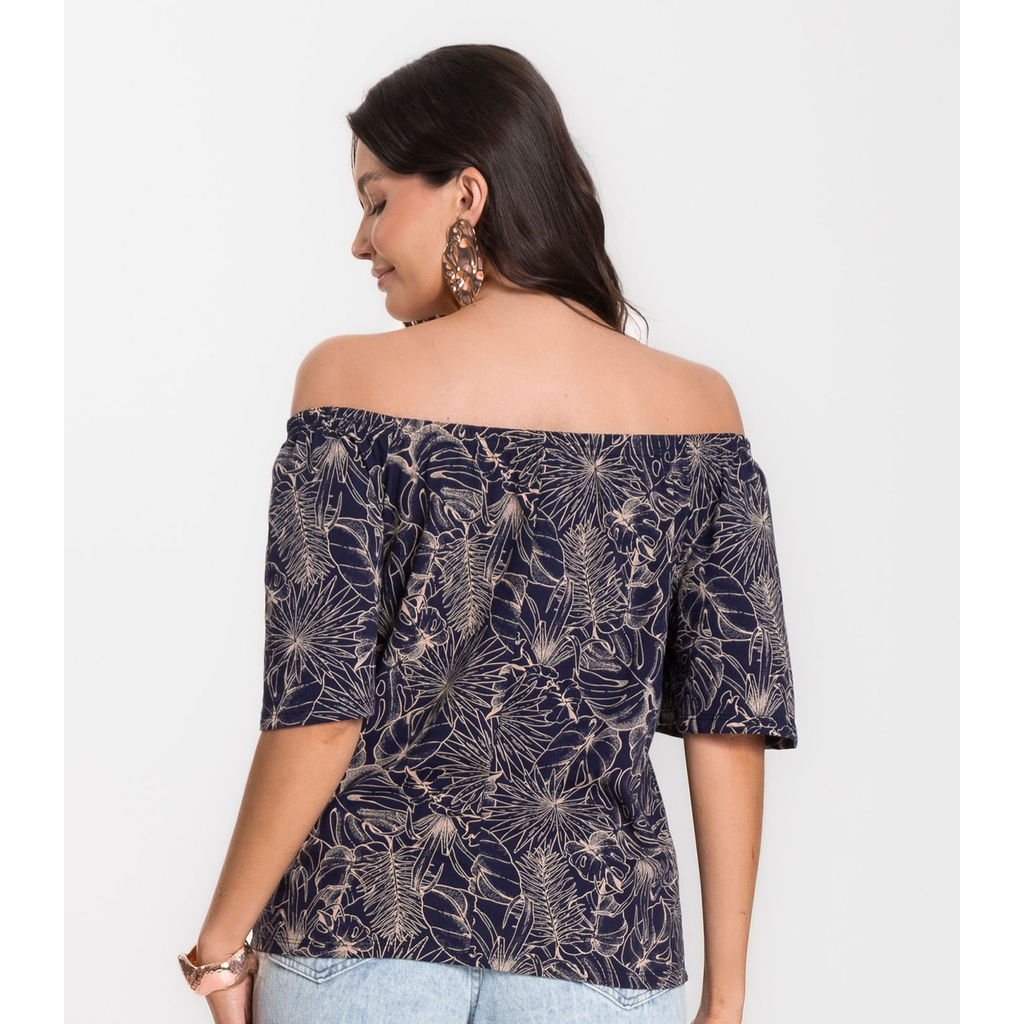 Blusa Feminina Ciganinha Infinita Cor Azul — imagem 2 de 2