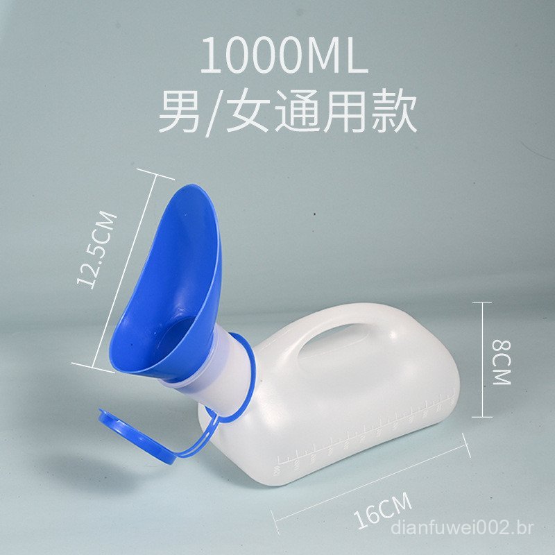Novo Urinol de Plástico Reforçado 1000ml, Urinol Unissex com Conexão para Carro
