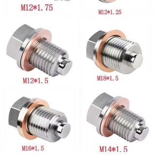 Parafuso de drenagem de óleo de motor em aço inoxidável com forte magnetismo, universal para todos os modelos de carro, 