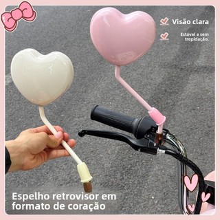 Espelho retrovisor em formato de coração para veículos elétricos, grande angular, alta definição, bonito e moderno, adeq