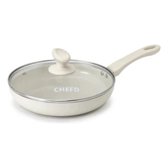 Frigideira Cerâmica Antiaderente 24cm Tampa Vidro Temperado Indução Gás Elétrico Cooktop