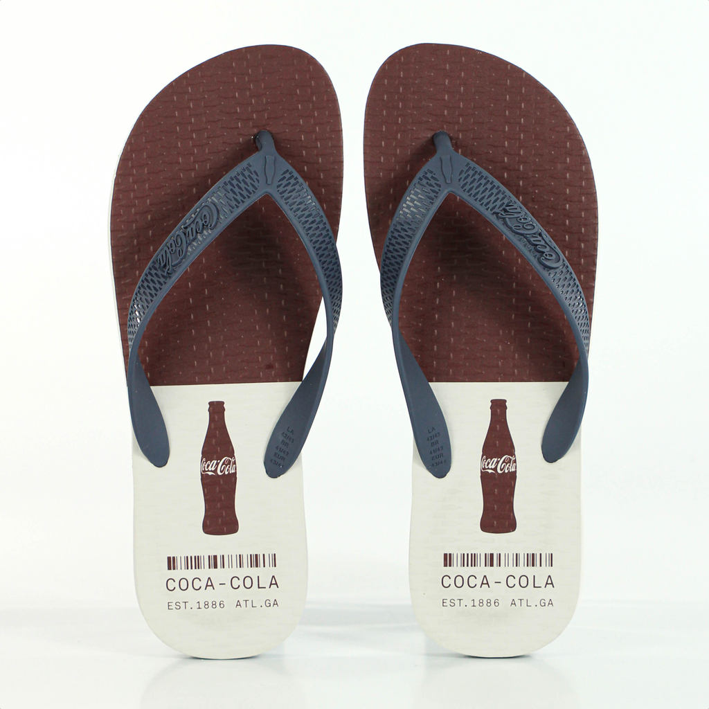 Imagem Chinelo Coca Cola Truist Branco e Bordô - Masculino