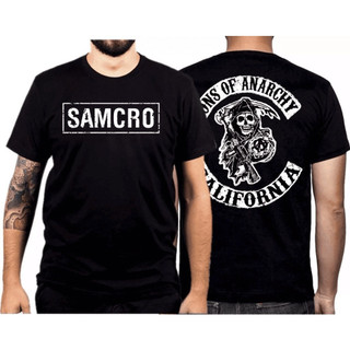 [Camiseta Premium em Algodão Puro]GXG Camiseta Série Samcro Sons Of Anarchy Frente/Costa