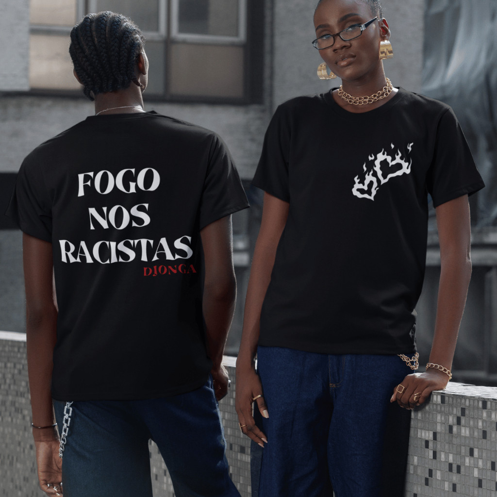 [Camiseta Premium em Algodão Puro]GXG Camiseta Estampada Fogo Nos Racistas Djonga Unissex 100% Algodão