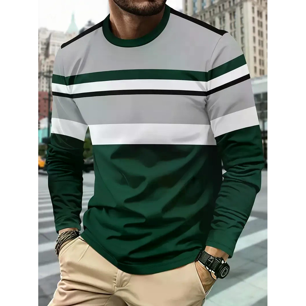 a Nova Camiseta Masculina De Manga Comprida Para Primavera E Outono Apresenta Uma Estampa De Desenho Animado 3D Conforto