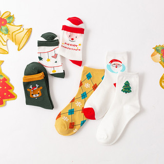 Meias de natal meias de ano novo veados bonito meias femininas algodão dos desenhos animados meias papai noel veados mei