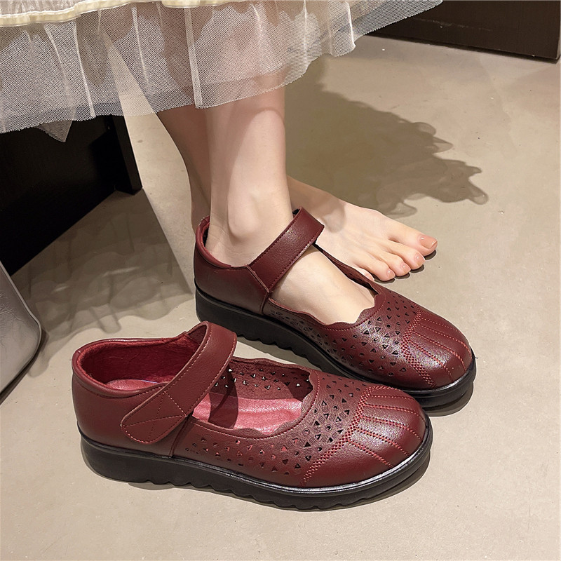 Mãe sapatos femininos verão respirável antiderrapante sandálias para idosos chinelos exterior usar idosos de meia-idade