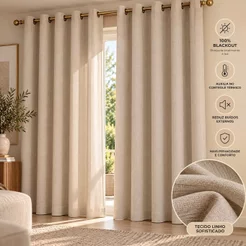 Cortina Linho Blackout 100% Textura Linho Corta Luz Janela Quarto Sala