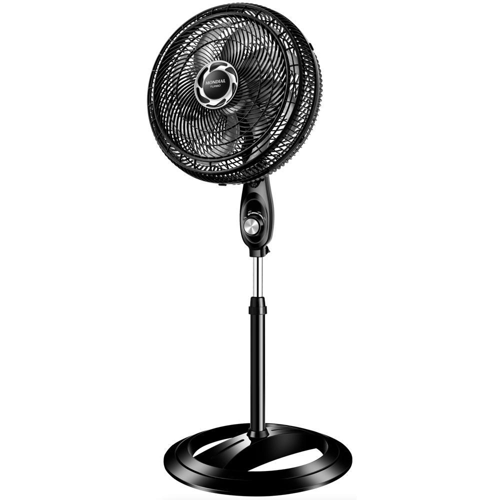 Ventilador de Coluna Mondial Turbo 40cm 8 Pás 140W Preto e Prata NVT-40C-8P-B