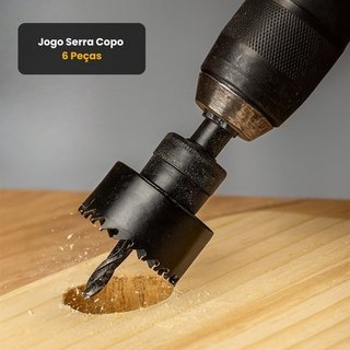 Jogo Serra Copo Aço Carbono 6 Peças 32mm 38mm 44mm 54mm STARTOOLS