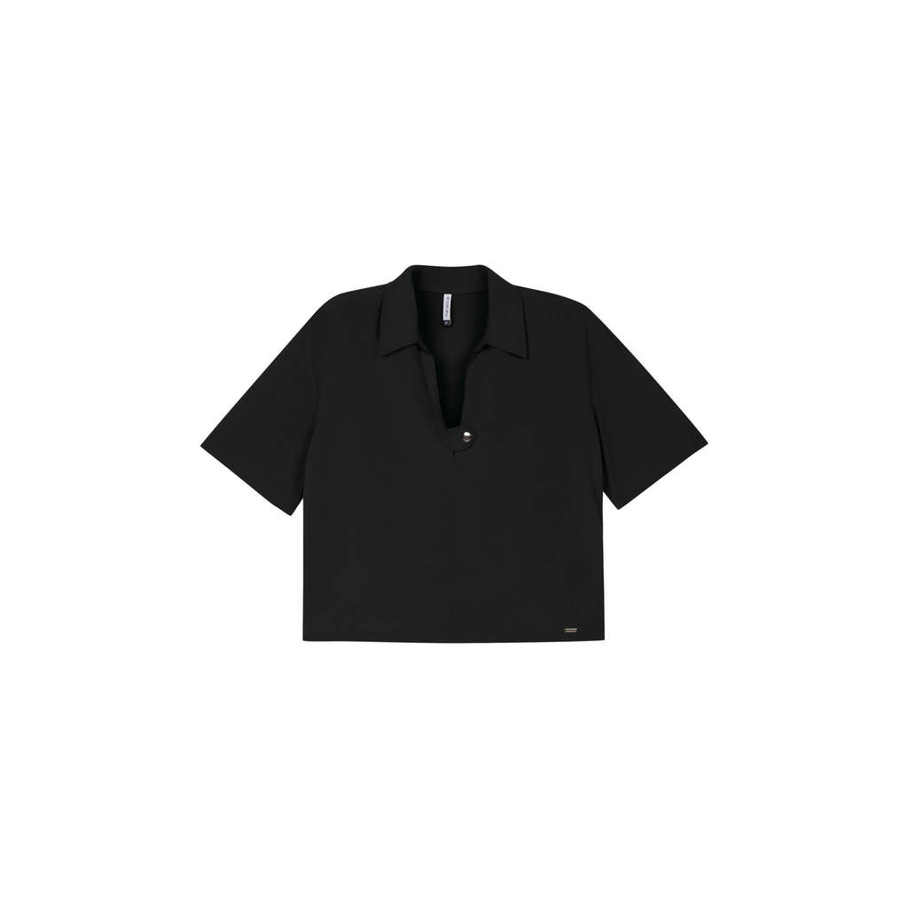Blusa Feminina Viscose Com Abertura Marialícia Preto · foto 2
