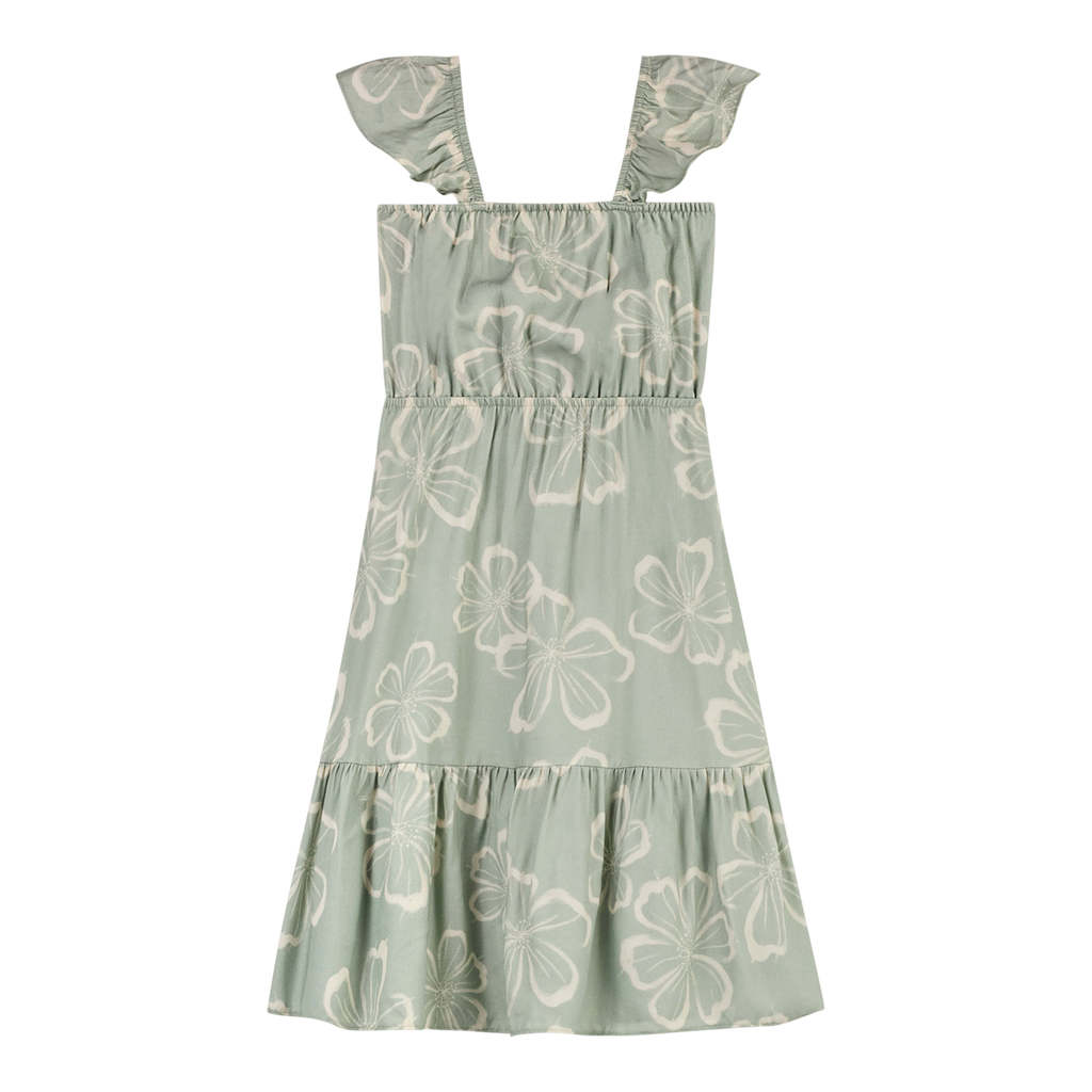 Vestido Infantil Menina Hibiscos Colorittá Verde