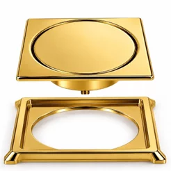 RALO PARA PISO CLICK DOURADO 15X15 CM + PORTA GRELHA
