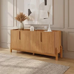 Buffet 4 Portas 2 Prateleiras 170cm Lizz Marrom/Cedro Cedro