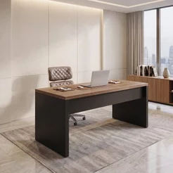 Mesa de Escritório Diretor para Trabalho 170x70cm Marrom e Preto Yescasa 170
