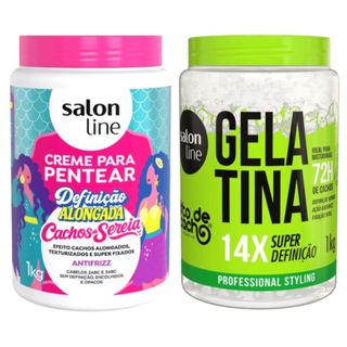 Kit Salon Line Creme De Pentear Definição Alongada 1kg + Gelatina Super Definição 1kg