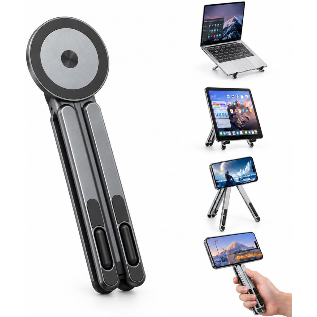 Suporte Dobrável para Celular e Tablet - Tripé Magnético