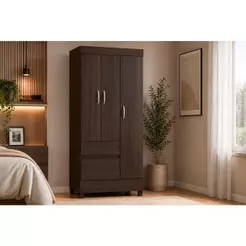 Guarda Roupa Solteiro 3 Portas e 2 Gavetas Wind Café Touch - Demóbile