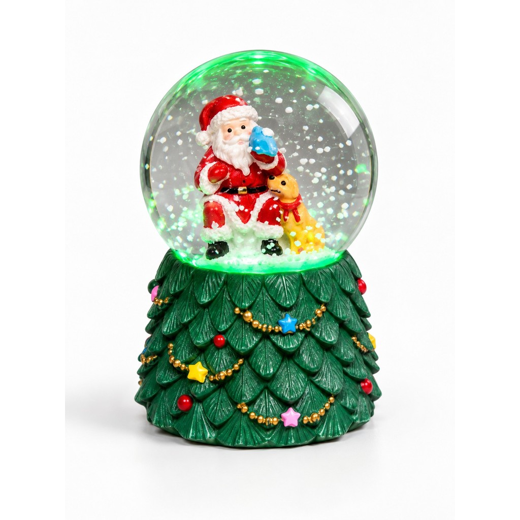 Mini Globo de Neve Papai Noel com Luz LED Natal 6,5cm Stooz