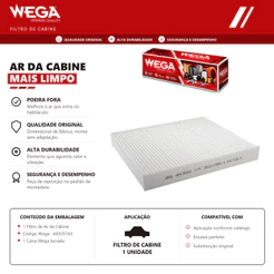 Filtro Do Ar Da Cabine VW CROSSFOX FOX GOL POLO SAVEIRO VOYAGE – Wega AKX35163