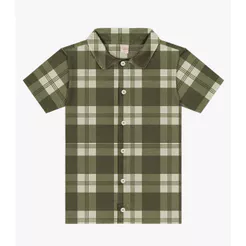 Camisa Infantil Xadrez Manga Curta Trick Nick Verde