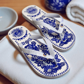 Chinelo Feminino Azul Floral Lançamento Verão 2025 com Envio Imediato em Oferta na Shopee