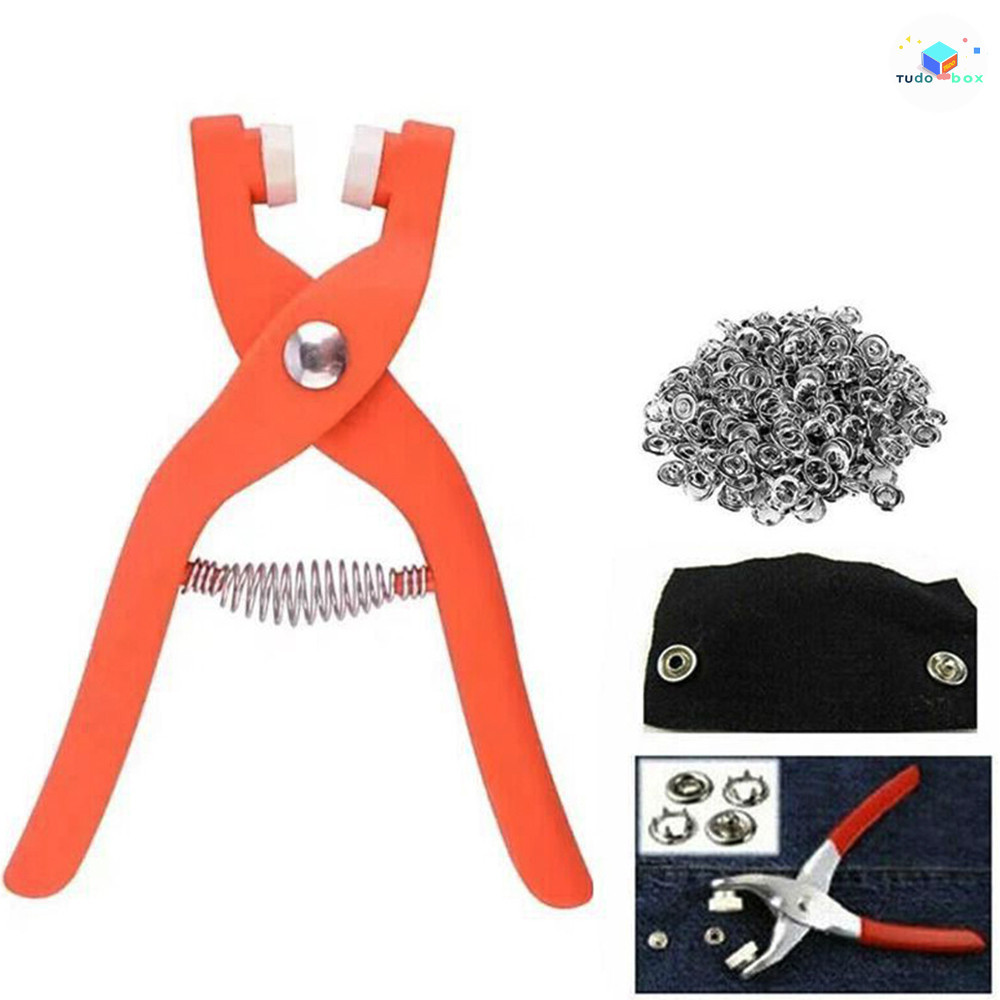 Alicate Manual para Fixação de Botões com 200 Peças - Aplicação sem Costura em Roupas