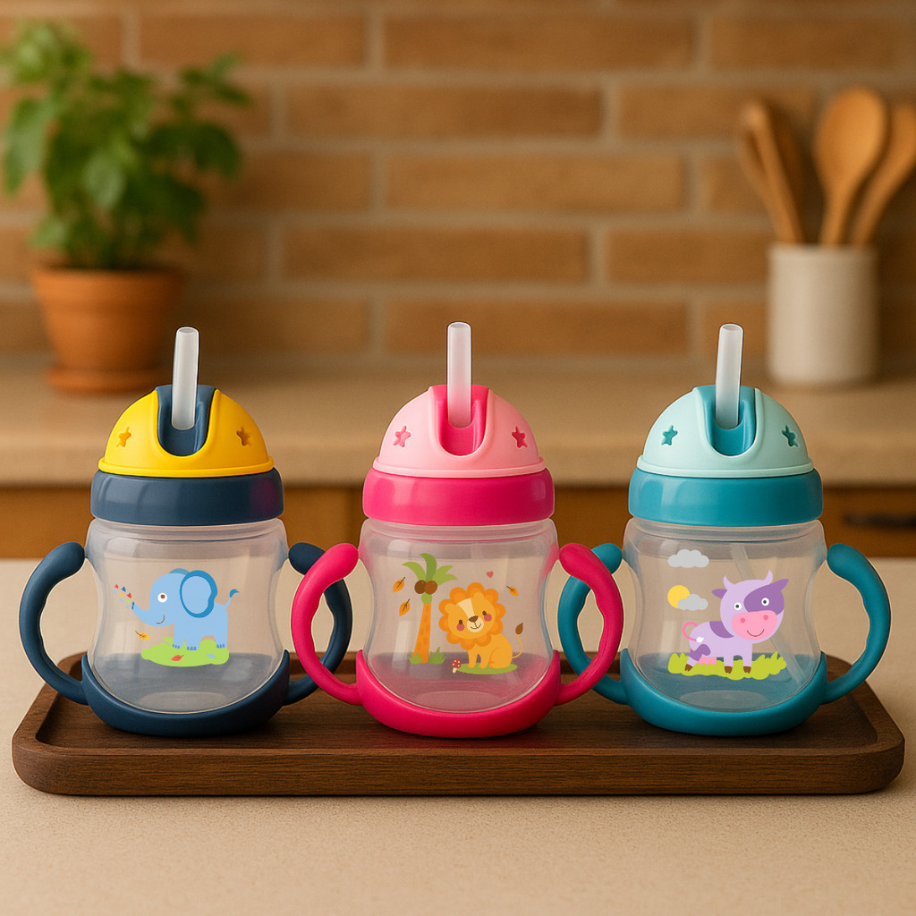 Copo de Transição Infantil 250ml Canudo de Silicone Antivazamento Copo de Bebe Aprendizado BPA Free em Oferta na Shopee