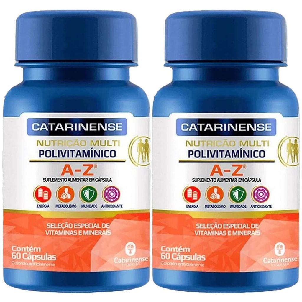 Kit 2X Polivitamínico A-Z Multi - 60 Cápsulas - Catarinense Nutrição em Oferta na Shopee