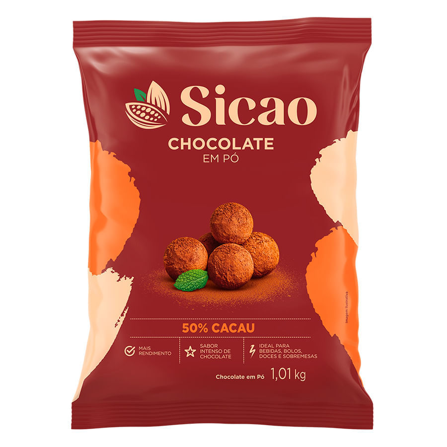 Chocolate em Pó 50% Cacau 1,01Kg Sicao