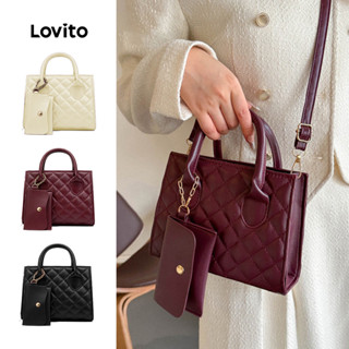 Lovito Bolsa de Ombro Pequena com Padrão de Diamante Casual para Mulheres LFA101045 em Oferta na Shopee