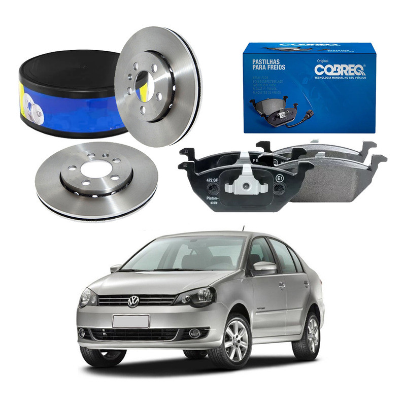Disco Pastilha Freio Dianteiro Polo Sedan 1.6 2012 A 2014