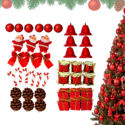 Kit Enfeites de Natal 42 Peças P/ Árvore – Pendentes Sortidos Decoração Natalina