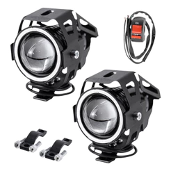 Par Farol Milha Led 30w Xenon Eyes Moto 12v Botão On Off Ambos Lados