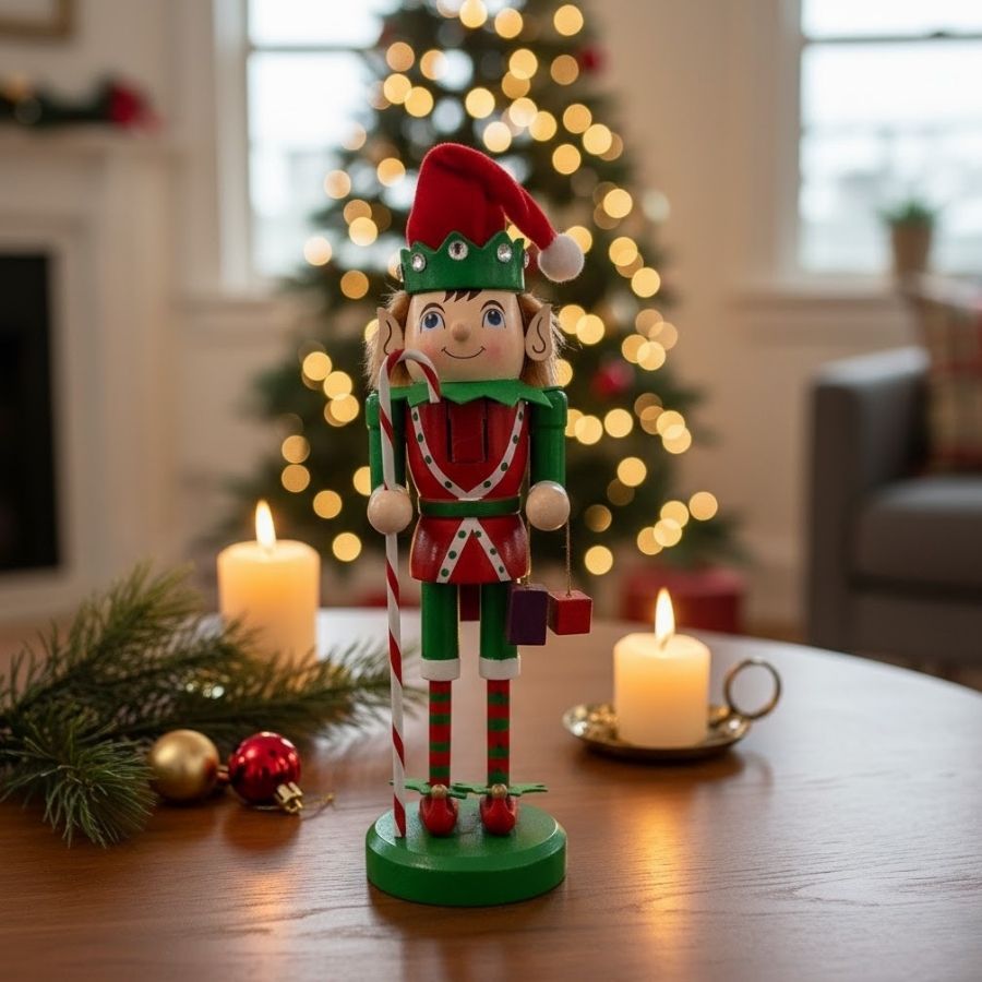 Duende De Madeira - Candy Cane - Vermelho e Verde - 25cm - 1 unidade - Artlille  - Rizzo