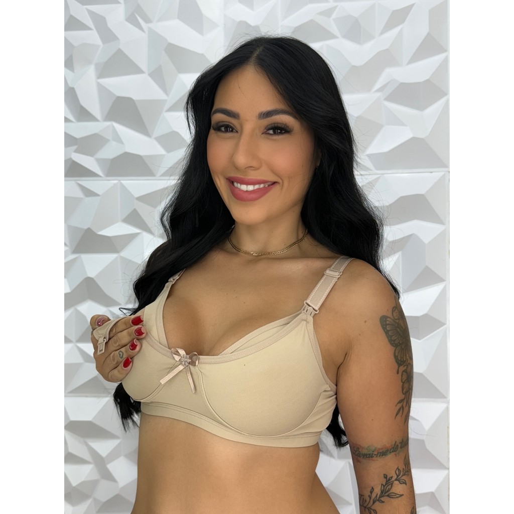 Sutiã Amamentação Reforçado Alças Largas Ajustáveis Pós Parto Maternidade em Oferta na Shopee