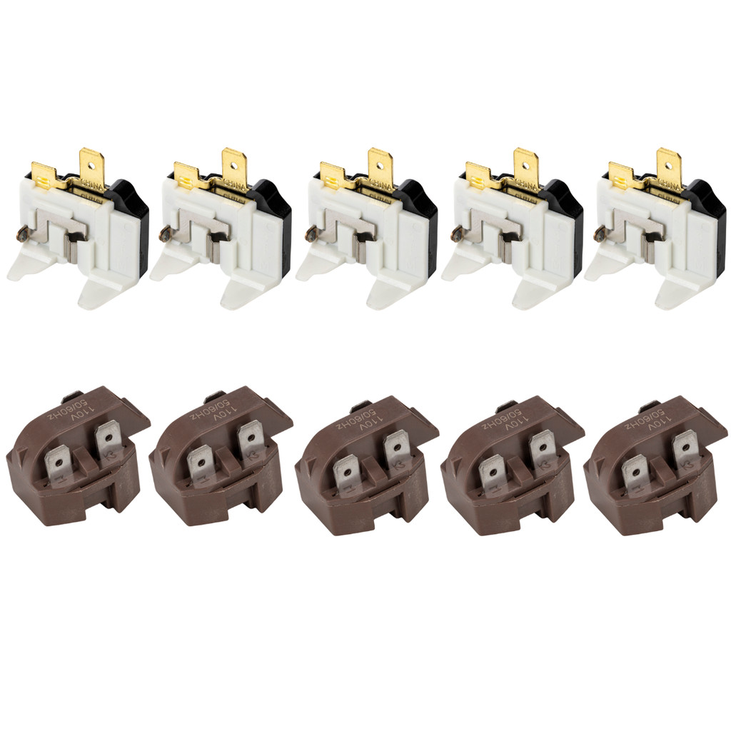 Kit 5 Rele PTC e 5 Protetor Termico 110v 127v Universal 1/4 1/5 1/6 1/8 1/10HP Para Motor Geladeira Bebedouros Freezer em Oferta na Shopee
