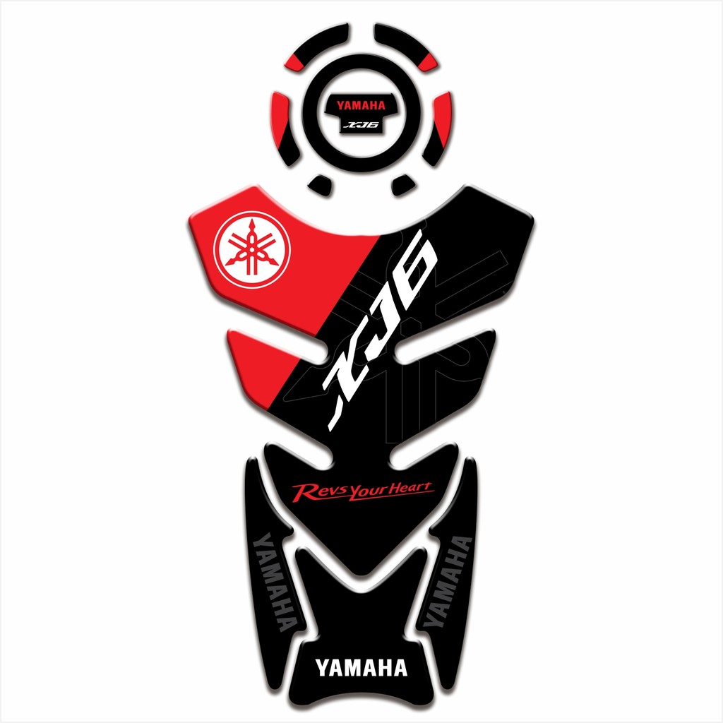 Adesivo Protetor Tanque Tankpad e Bocal 3d Resinado para Moto Yamaha Xj6 F 2010 a 2019 MS203