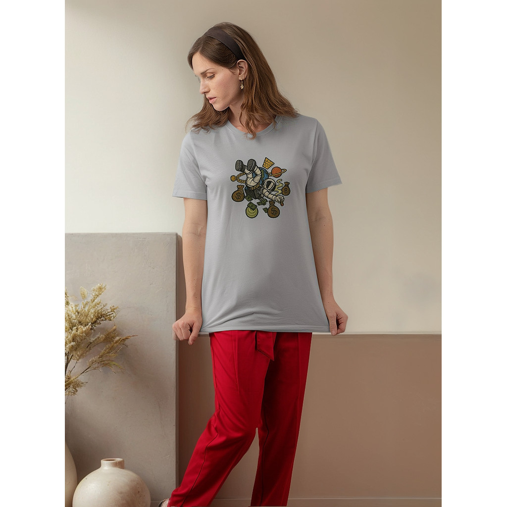 Camiseta Feminina Astronauta Streetware Camisa Algodão Moda