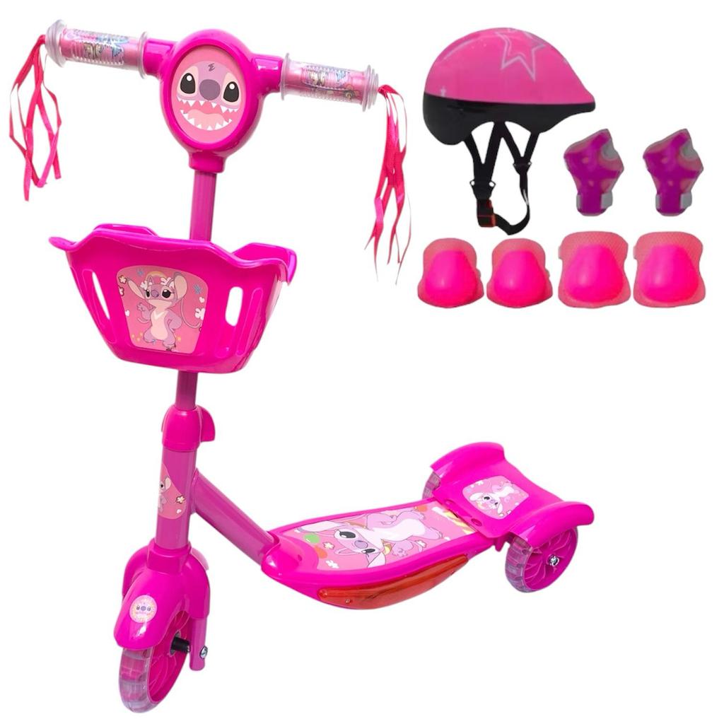 Patinete Infantil Metal  meninA Surprise 3 Rodas C/ Led - Freio Ajustável Até 50kg Menina em Oferta na Shopee