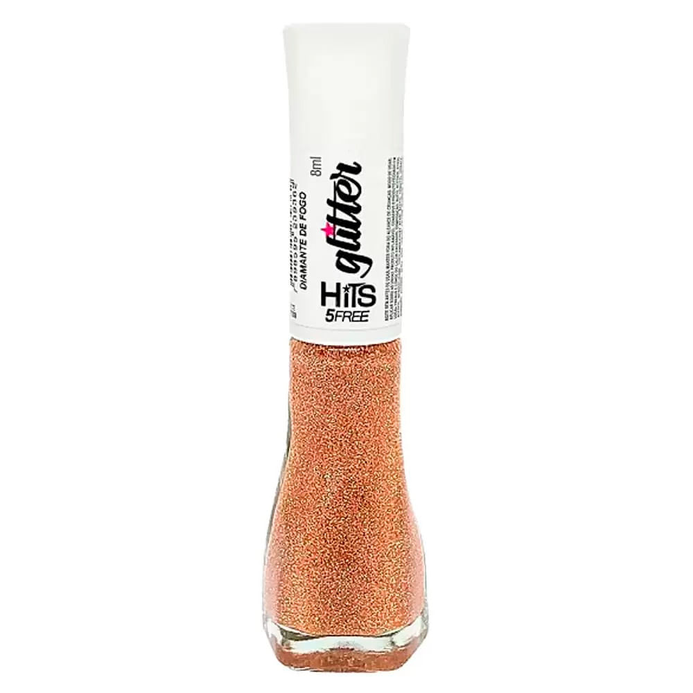 Esmalte Hits Glitter 5Free Cor Diamante de Fogo 8ml em Oferta na Shopee