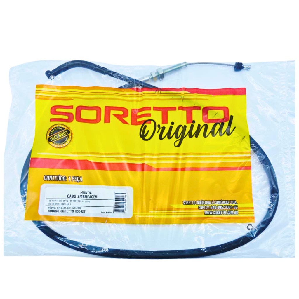 Cabo de embreagem original Soretto Cg Titan 160 Ex Start Fan 160 2016 até 2024