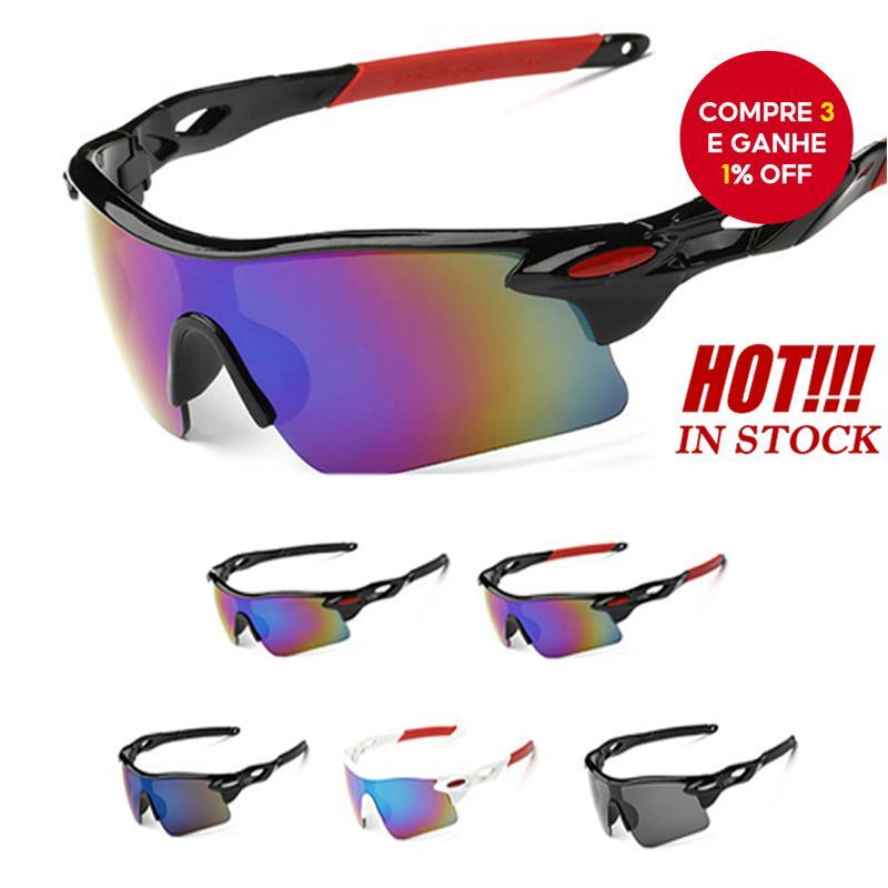 Óculos De Sol Unissex À Prova De Vento Para Ciclismo – Proteção UV Grandes De Meia Armação Esportes/Condução