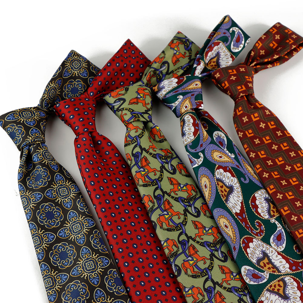 ZONFAZ Gravata Masculina Clássica Com Estampa Floral De Poliéster , Casual , 8 Cm De Largura , Azul , Vermelho , Verde ,