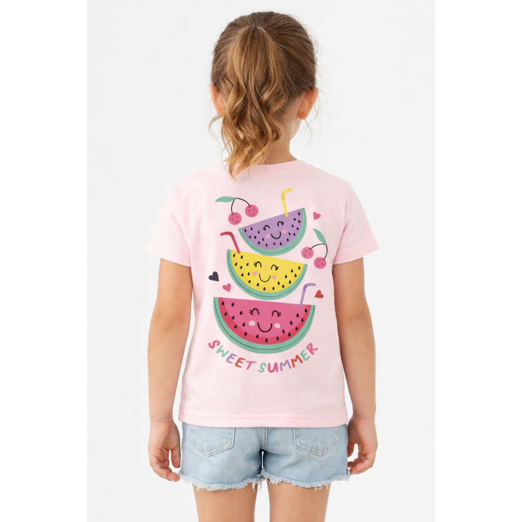 Camiseta Infantil Feminina Melancia Fofa Cute Estampa Delicada Menina Algodão Confortável