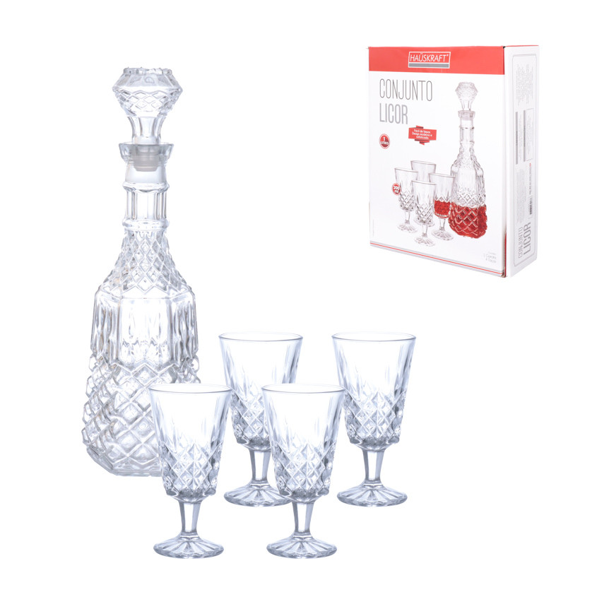 Conjunto Licoreira De Cristal Com 4 Taças Haüskraft — imagem 2 de 2